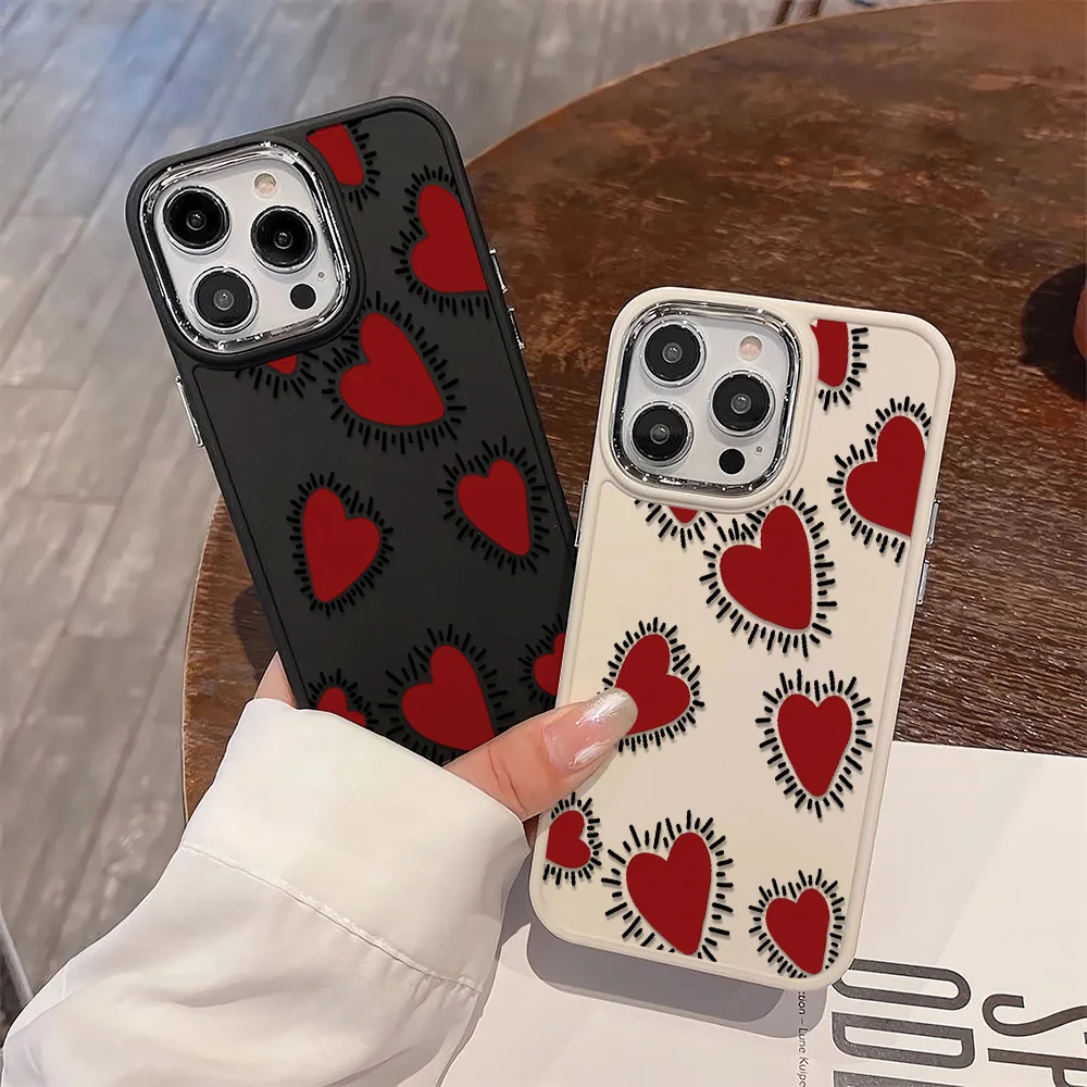 

Love heart case, suitable for iPhone16Pro Max/ iPhone16Pro/ iPhone16/ iPhone16 Plus to iPhone11 12 13 14 15 series