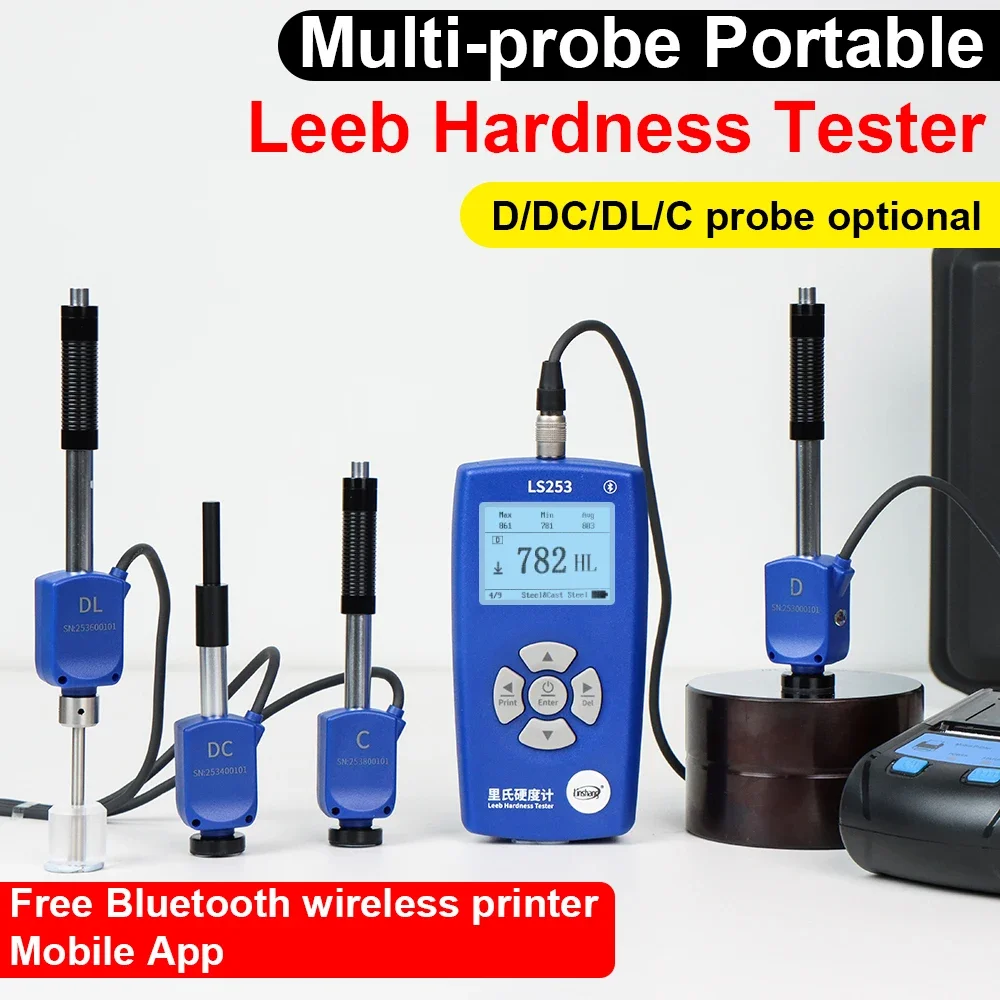 RTS LS253 D/DC/DL/C Multi Probe Leeb Hardness Tester Steel Digital Metal Portable Durometer Hardness Tester