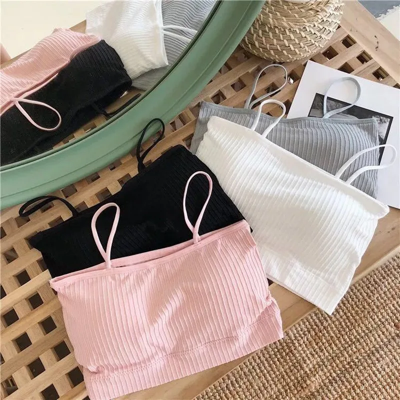 Fashion Solid Tube Top Women Casual Women Lady Bandeau Comfortable Strap Bras Tops Tube Chest Wrap Underwear Black White