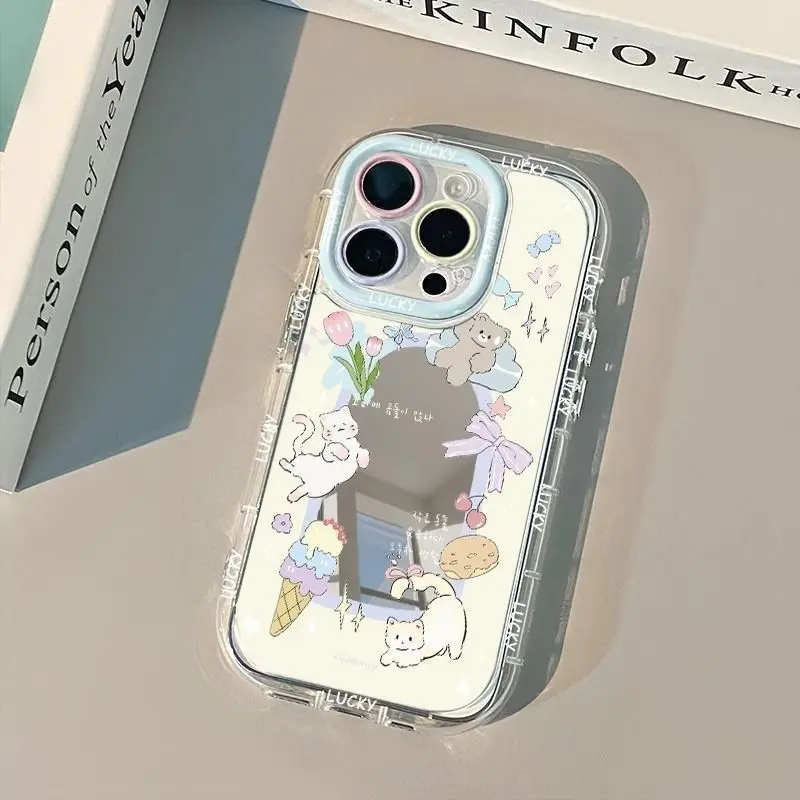 Summer Cat Delicious Candy Mirror Phone Case For iPhone 17 AIR 16 15 14 13 12 11 PRO MAX 7 8 PLUS Anti Drop Dustproof Cover view 4