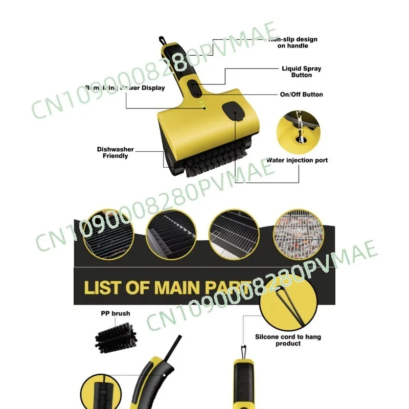 

Dual-Purpose Wireless Electric Cleaning Brush - BBQ Grill Scrubber for Camping & Bathroom Tile Cleaner