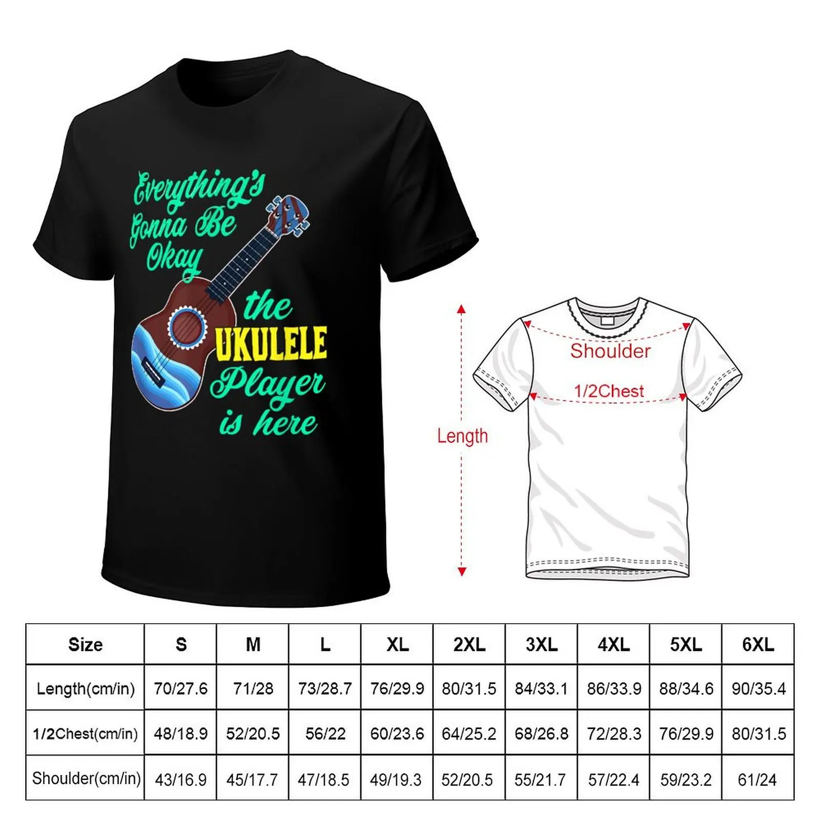 Cute Ukulele Player Hawaiian Music Fans Guitar Design T-shirt vintage tops sweat shirts, men