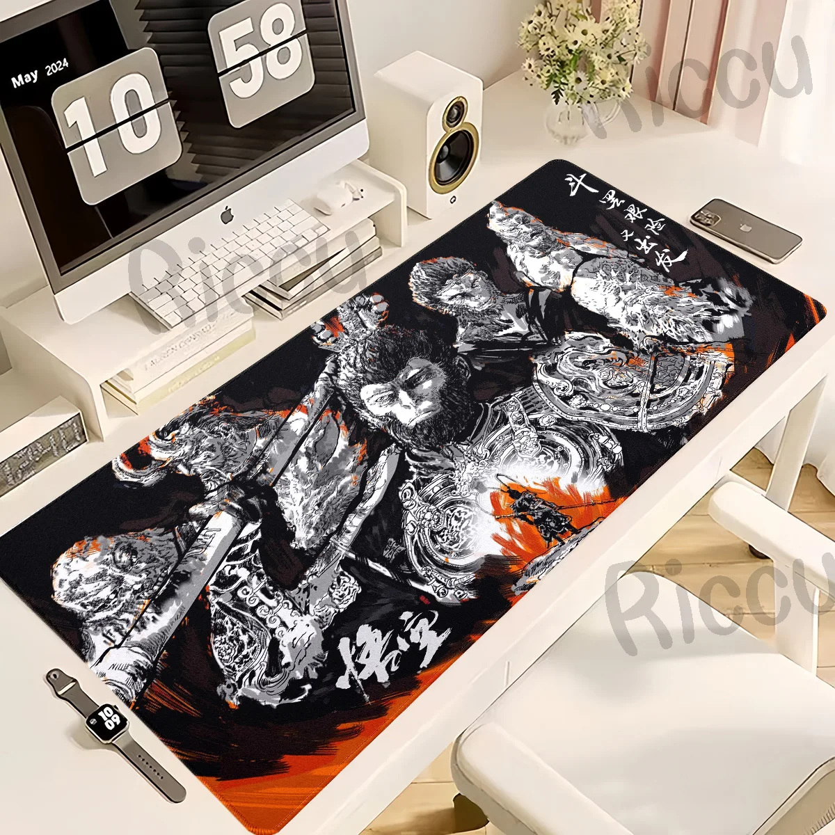 Office Accessories Mouse Pad B-Black Myth Wukong Mousepad XXL Keyboard Gamer Mousemat E-Sports Speed Desk Mat Big PC Cabinet Pad