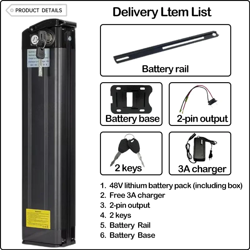 

Аккумулятор для электровелосипеда Cham Rider 48V 52V Silverfish Bafang, мотор 750W 2000W, литиевая батарея 20Ah 30Ah 40Ah 72V 50Ah 1000W