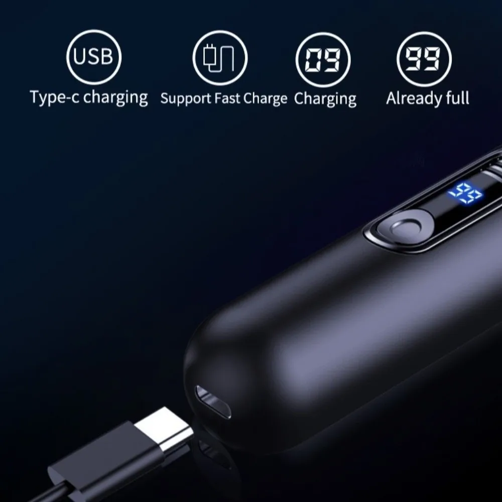 

LED Digital Display Electric Nose Hair Trimmer Efficient Safety Pruning Intelligent Nose Hair Clipper Silent Rechargeable