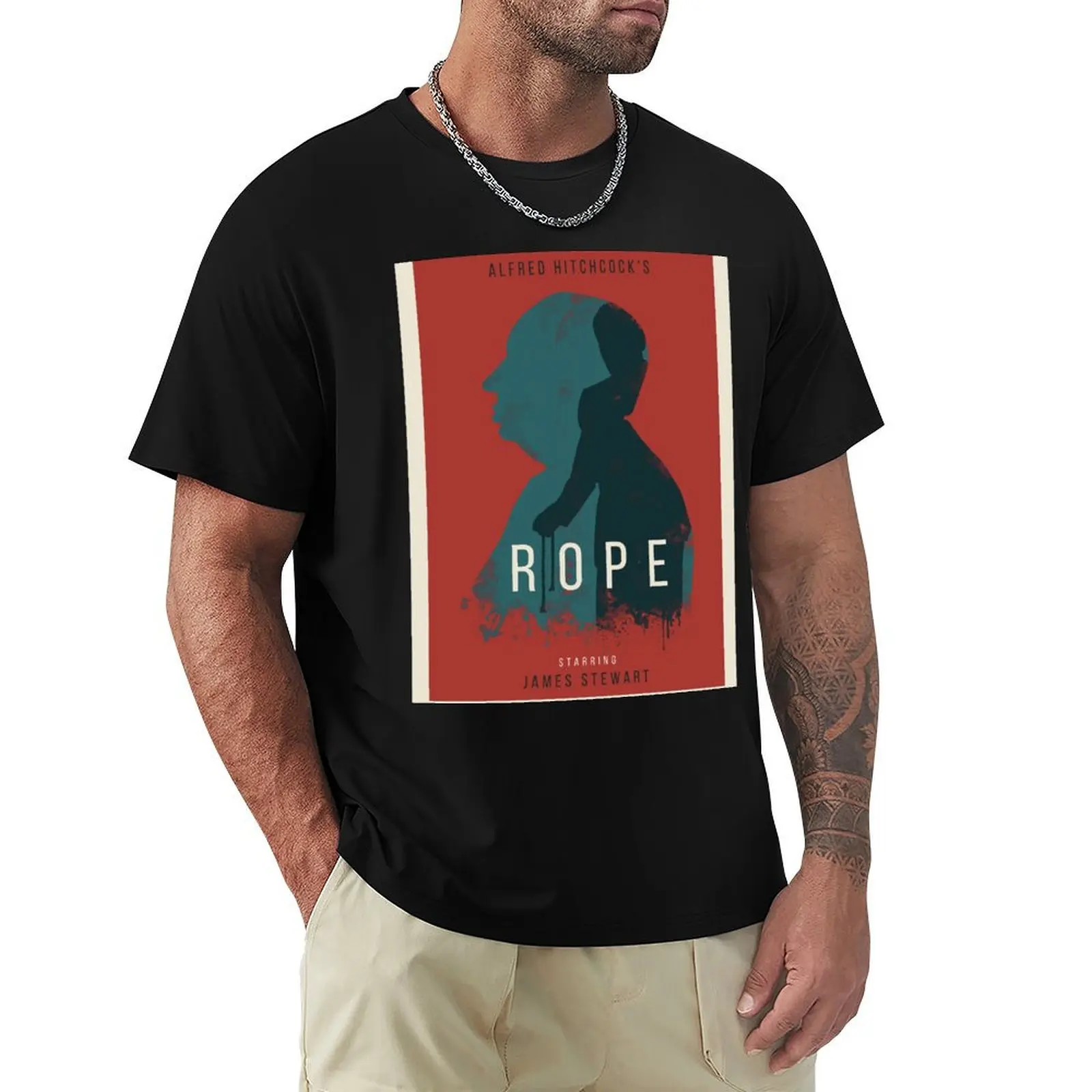 Alfred Hitchcock Rope T-Shirt t shirts for man pack cotton T-Shirt