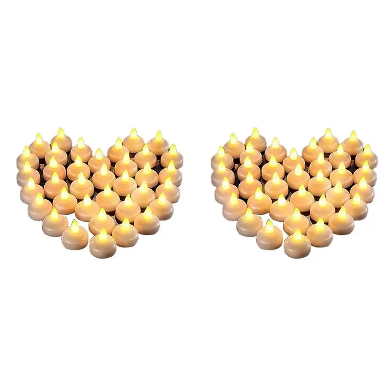 ABAH-96 Flameless Water Candles, Floating Water Electronic Candles, Wedding Party Pool Dinner Candles (Yellow Light)