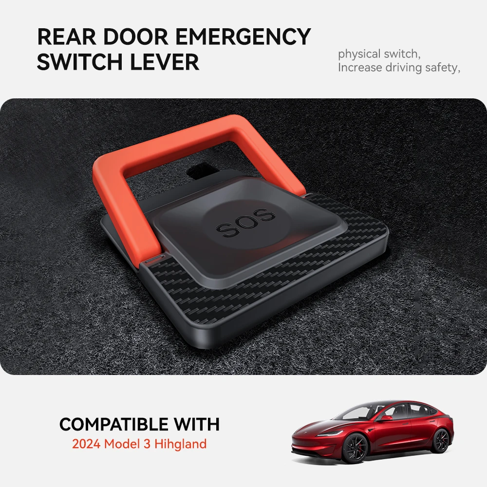 2 قطعة ل تسلا نموذج 3 Y العرعر هايلاند 2021-2025 الباب الخلفي حالات الطوارئ سلامة سحب حبل مقبض الطوارئ اكسسوارات السيارات السيارات #2