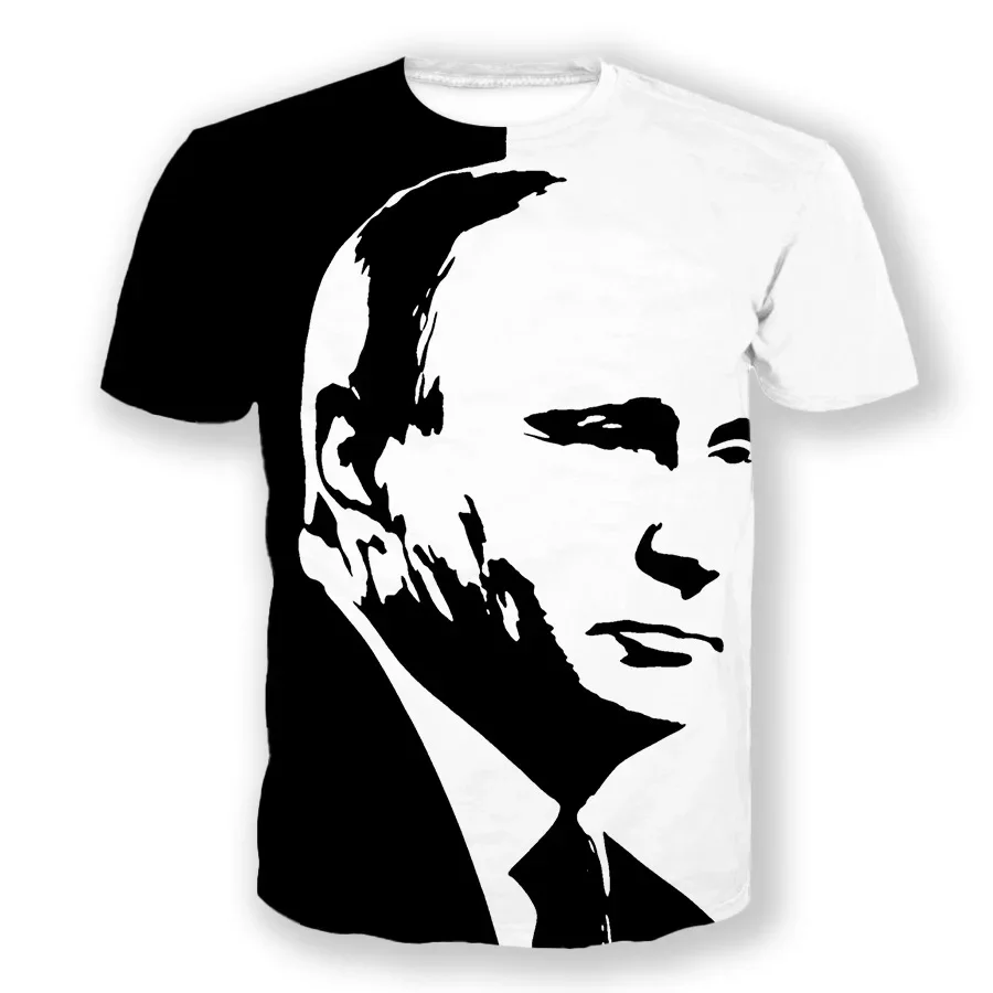 2024 Summer Hot New 3D Printed Men\'s T-shirt Putin Casual Clothing Fashion Large Size Loose Comfortable Breathable Top