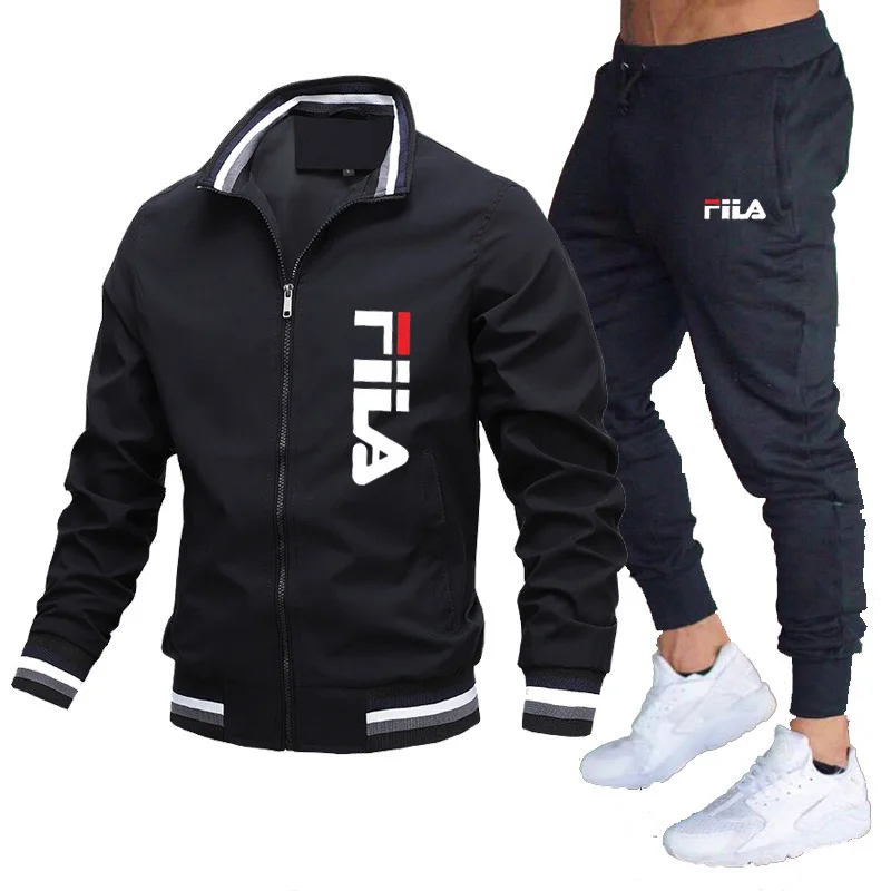 2024 Mens Tracksuits Men Sets Hooded Jacket+sweatpants Tracksuit Zipper Stand Collar Sports Suit Jogging Fitness Men Clothing