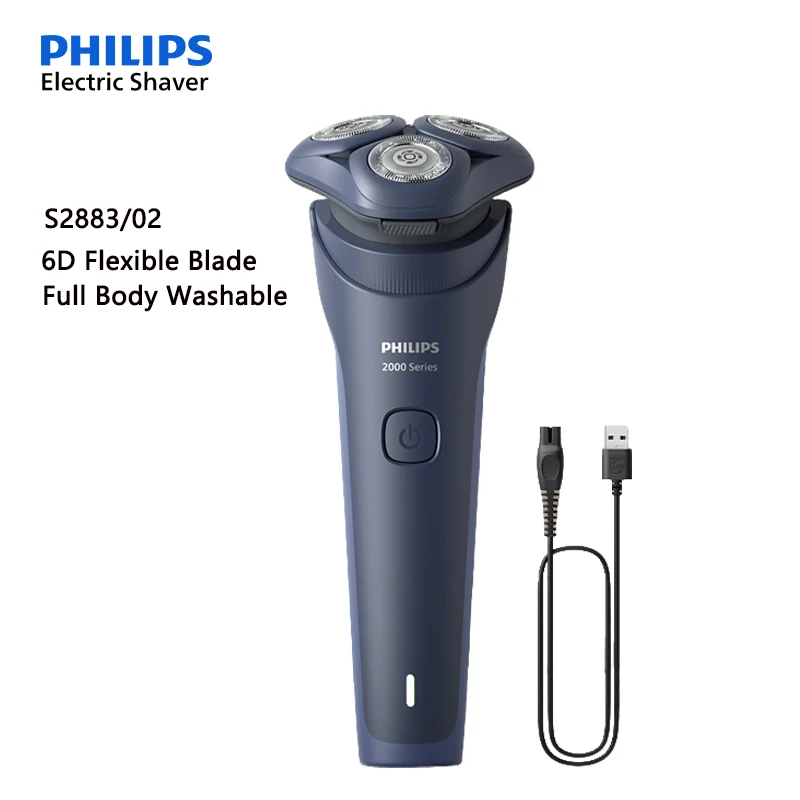 

PHILIPS новая электробритва S2883/02, 6D Flex, плавающая режущая головка, триммер для бороды, мужская бритва для сухого и влажного быстрого бритья, моющиеся ножницы