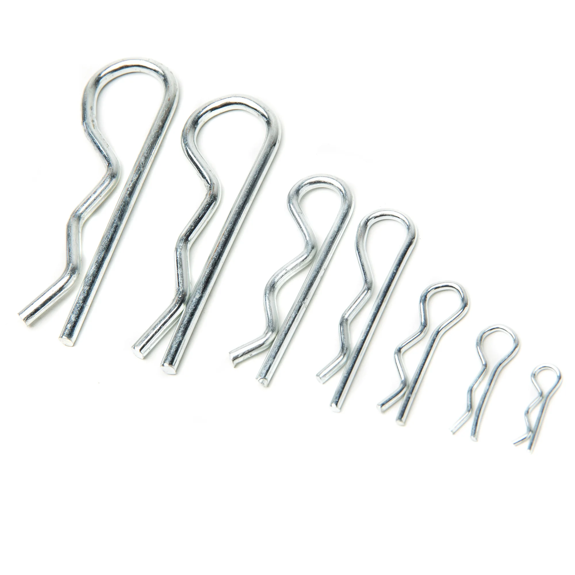 115 Buah 6 Ukuran Kit Bermacam-macam Pin Cotter Klip Pin R Set Pin Rambut Pin Logam Pin Cotter Tipe R Pin Pengunci Baut Kait Gelombang