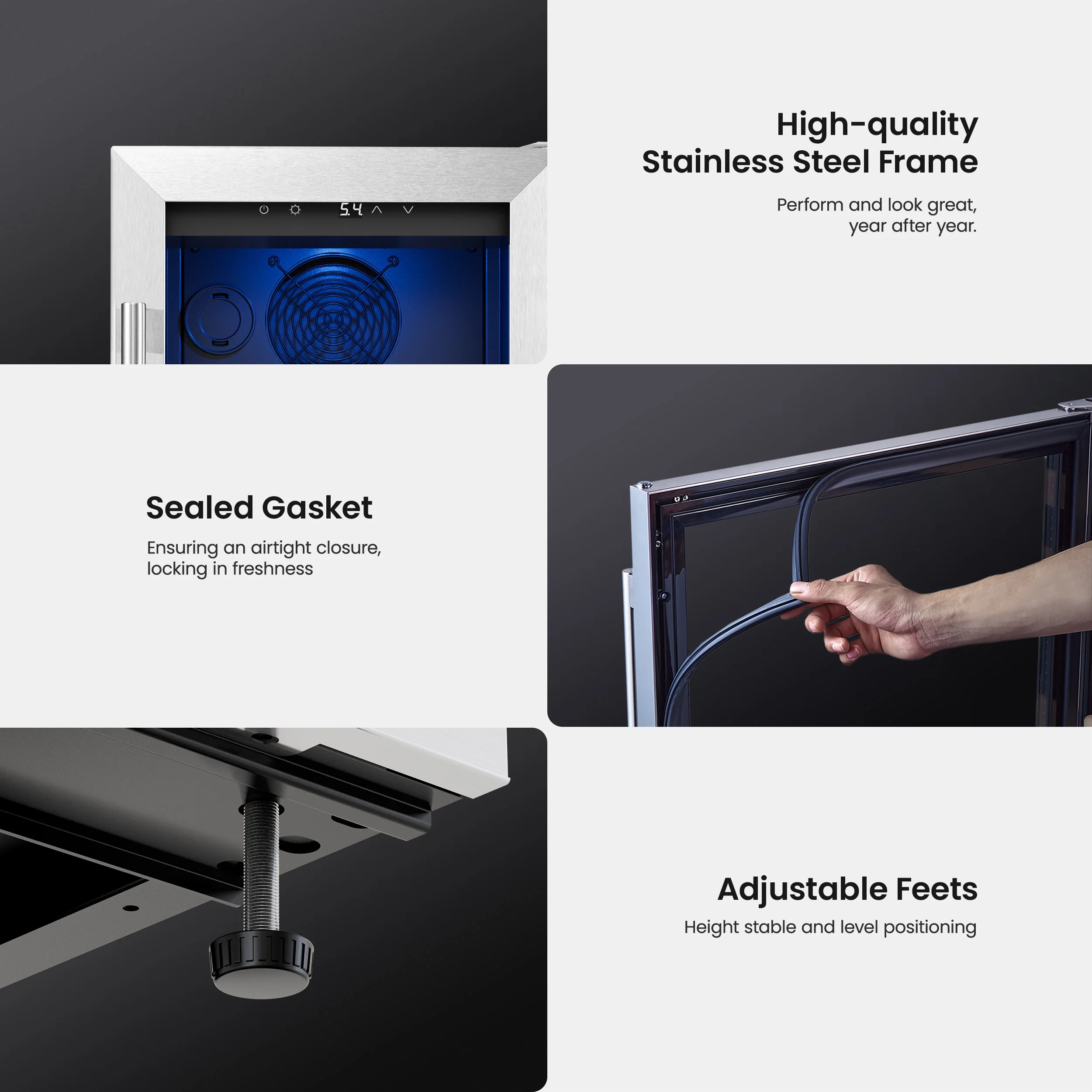 Холодильник для вина и напитков Yeego 85 л — универсальный компрессорный холодильник и холодильник на 80 банок с регулируемой температурой и функцией блокировки