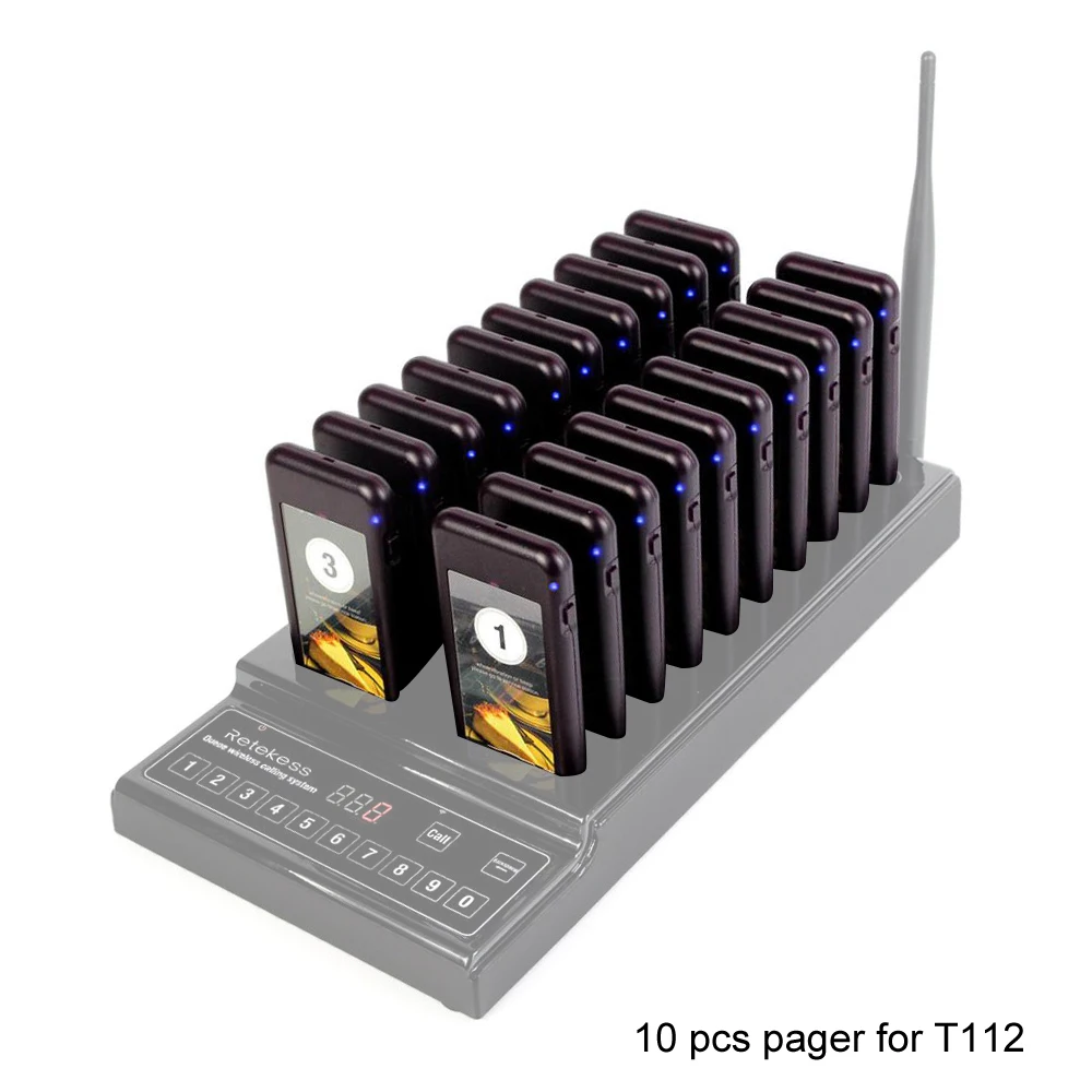 Retekess 10Pcs T111/T112 Coaster Pager Receivers For Restaurant Pager Wireless Paging System For Cafe Church Clinic Food Court