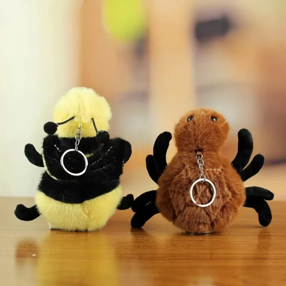 New Simulation Insect Pendant PP Cotton Cartoon Keychain Pendant Spider Bee Bag Decor Gift