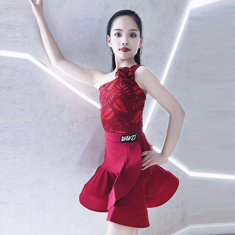 Cha Cha Tango Rumba ชุดเต้นรําละตินสําหรับสาวการฝึกอบรม Samba Salsa เต้นรําเสื้อผ้าเด็กการแข่งขัน Ballroom Dresses เครื่องแต่งกาย