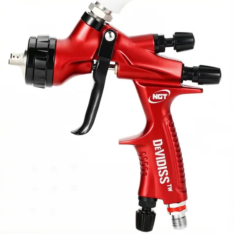 NGT DEVIDISS HVLP Gold Spray Gun 1.3 Mm for GTI Pro  600ML CUP Nozzle Gravity Spray GunClear Coat Varnish Painting Sprayer for Car Repair