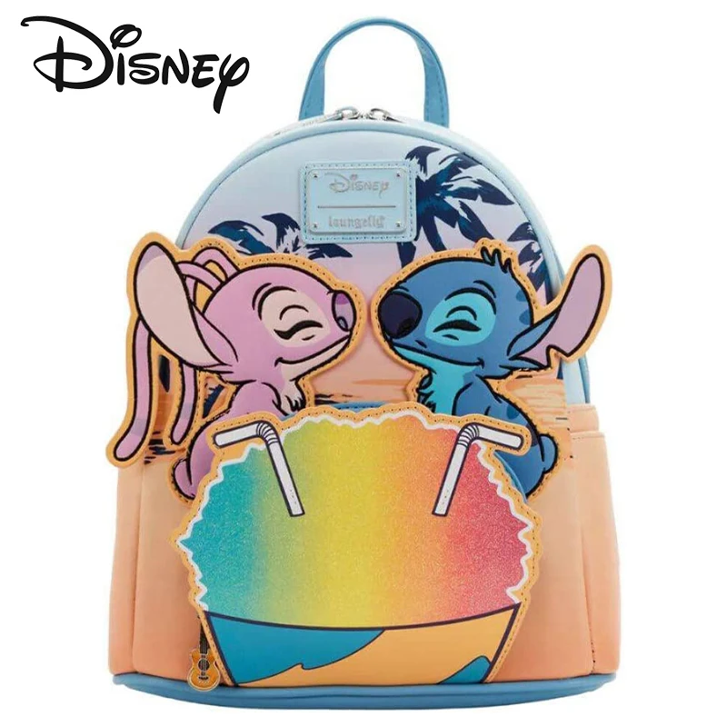 Loungefly-Bolso de hombro con doble correa para mujer, Mini mochila de Disney, Lilo y Stitch, Snow Cone, Date Night