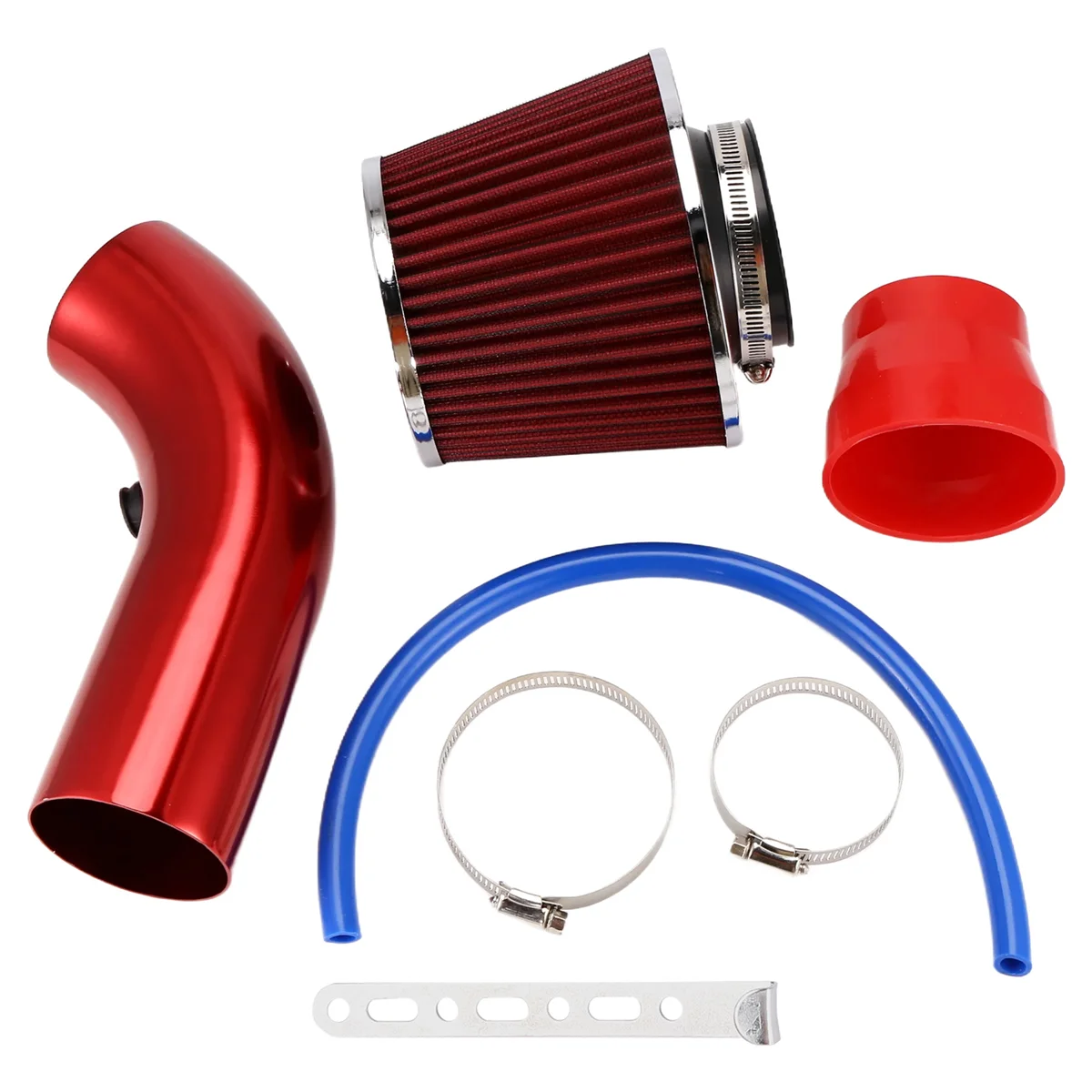 Automobile Red 76mm Refitted Winter Mushroom Head Air Filter Intake Pipe Filter High Flow Air Filter Aluminum Pipe