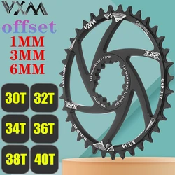 Vxm versatz 1/3/6mm schmale breite kettenring kurbel set fahrrad 30t/32t/34t 36t/38t/40tbike mtb sternring für gxp xx1 x9 xo x01