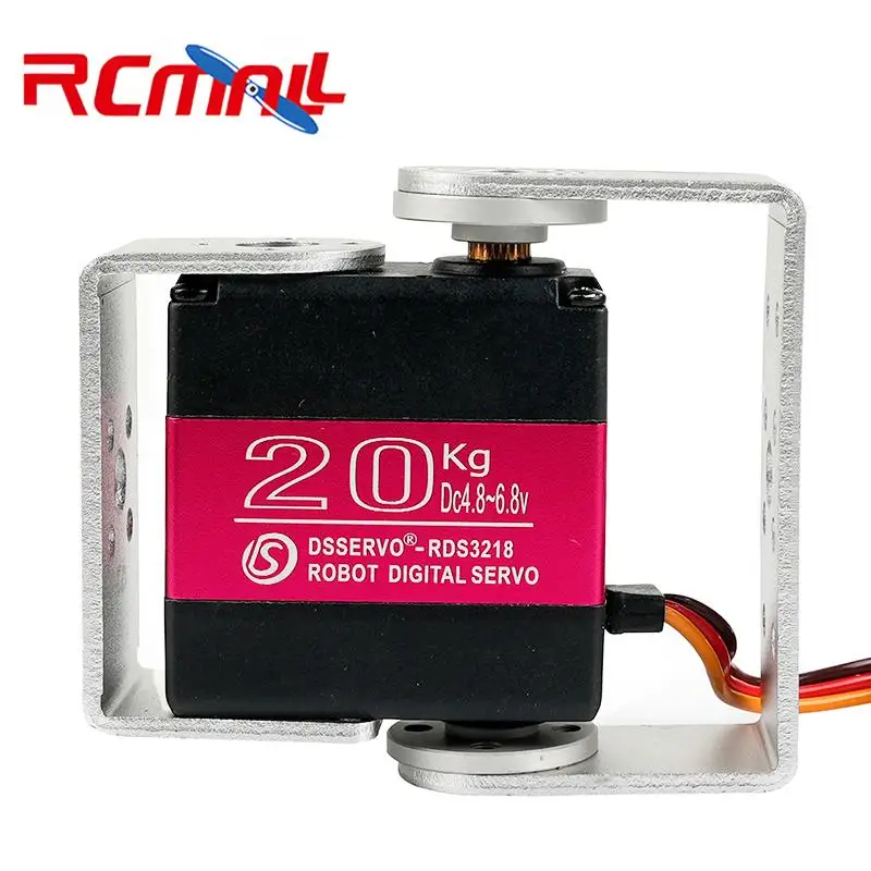 RDS3218MG 20KG Digital Servo IP66 Waterproof 180 Degree High Torque Metal Gear Steering Servo Motor with U Bracket for Robots