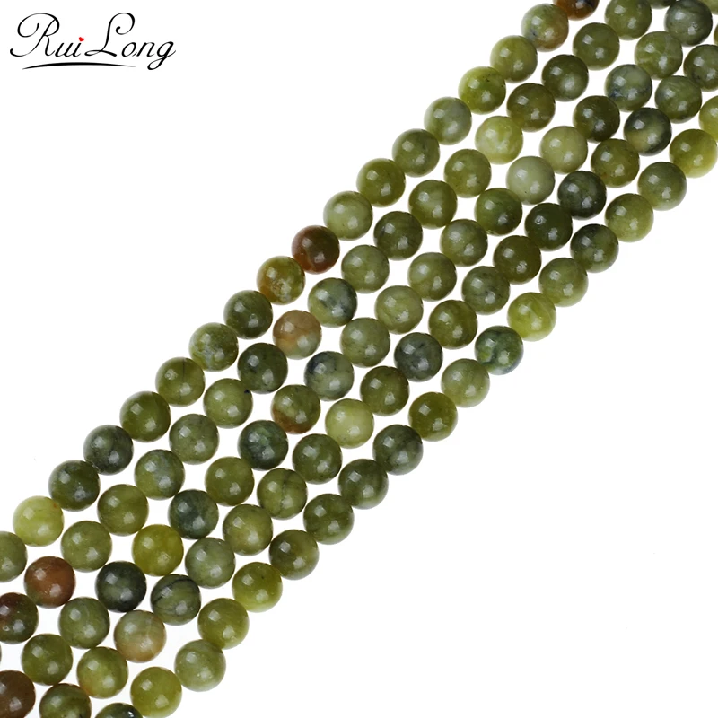 4/6/8/10mm Natural Stone Wholesale Southern Jade Stone For Diy Jewelry Bracelet Necklace Making 15”