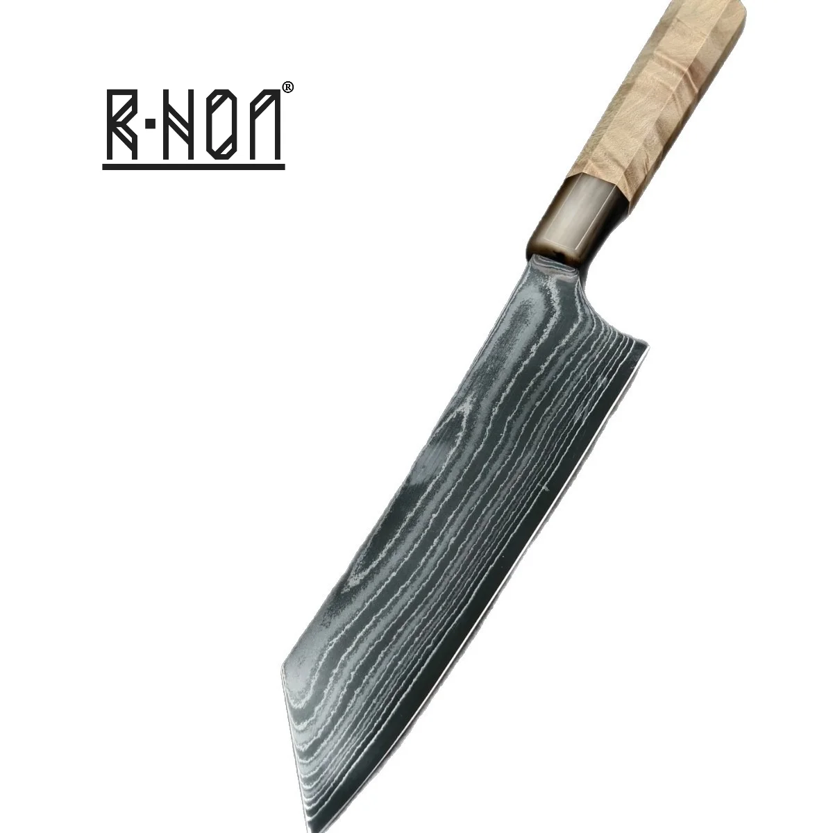 RHON 9inch AUS10 Damascus Steel Kiritsuke Knife Japanese Chef's Kitchen Fish Sashimi Sushi Slicing Meat Cleaver Vegetable Knives