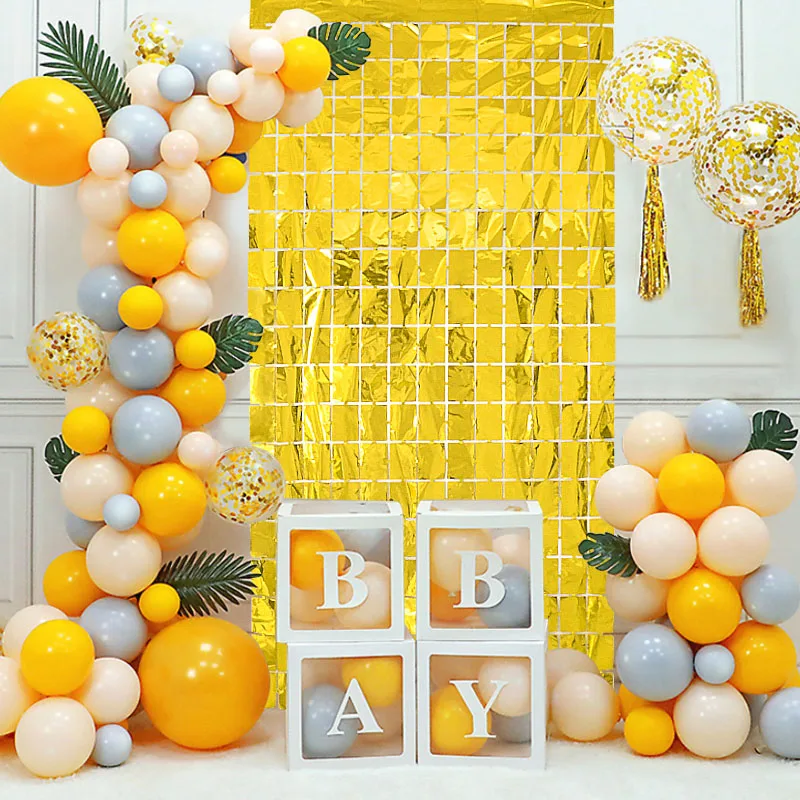 

1x2m Gold Foil Fringe Shiny Rain Curtain Wedding Photography Prop Background Wall Birthday Party Decorations Backdrop Curtain