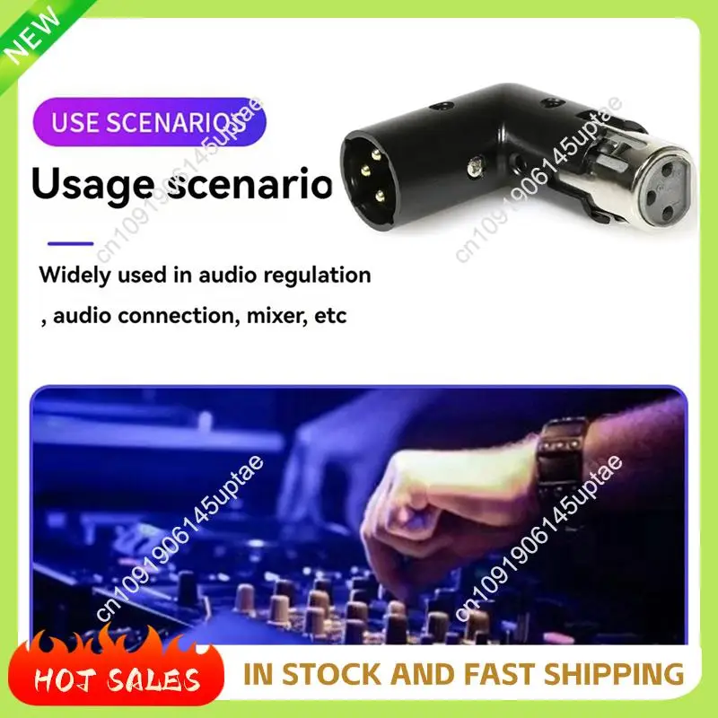 

N88R 4Pcs 3Pin XLR Angle Adapter Adjustable Male To Female XLR 90 Degree Adapter 3-Pin Nickel Plating Connector For Audio