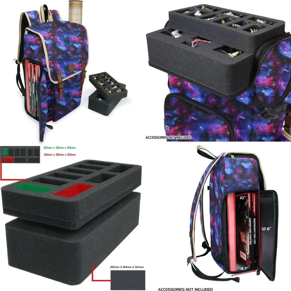 حقيبة ظهر RPG أنيقة للزنزانات والتنينات - حقيبة سفر مع مساحة لـ 4 كتب وموثق، مثالية لعشاق DnD