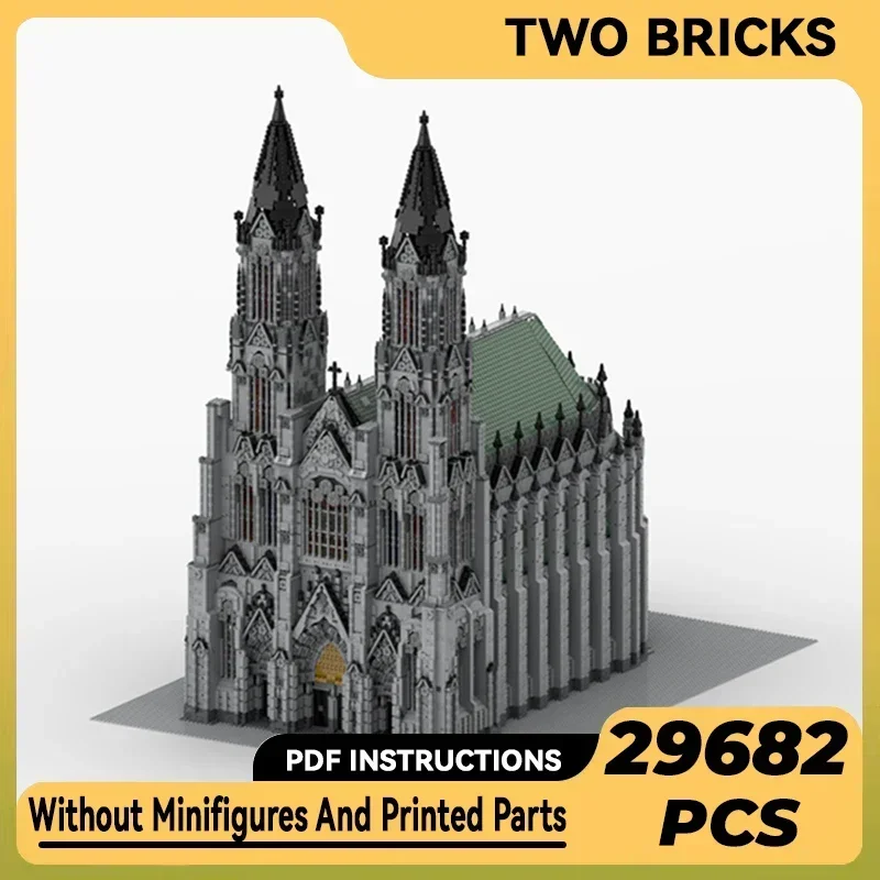 Medieval Street View Model Moc Building Bricks Cologne Cathedral Technology Modular Blocks Gift Christmas Toys DIY Sets Assembly