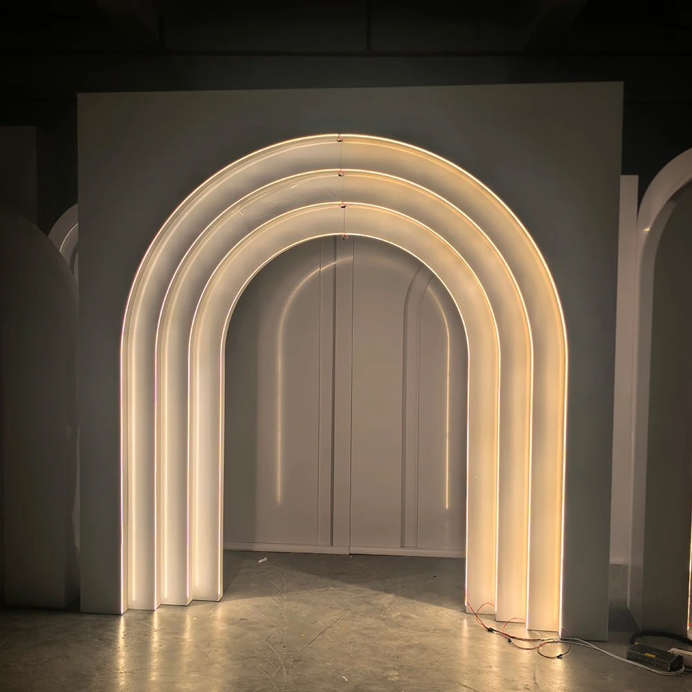 Wedding Event Stage Photo Booth Backdrop Board Pvc White Acrylic Wall Backdrop