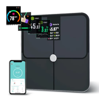 Digital Body Fat Scales, Human Body Scale, Smart TFT Color Screen, Heart Rate, Precise and Professional Smart Body Weight Scale