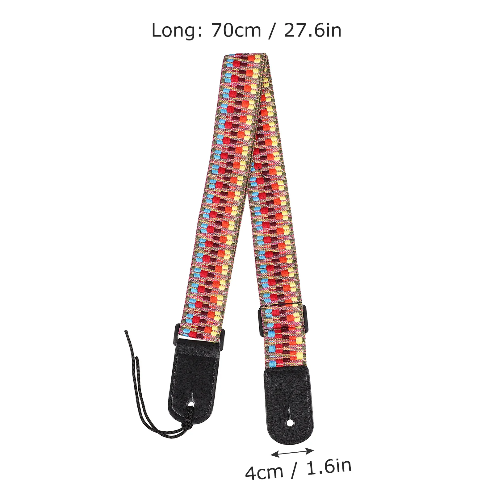 Correa de guitarra ajustable Alasum para cuello de ukelele, cinturón de hombro de poliéster con gancho Vintage, eslinga de instrumento de fieltro rojo