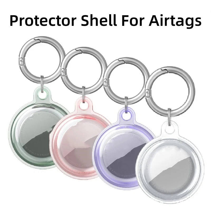 

Waterproof Airtag Anti-lost Keychain Holder Protective Cover Soft TPU Case for Apple Airtags Keys Tracker Protective Full Cover