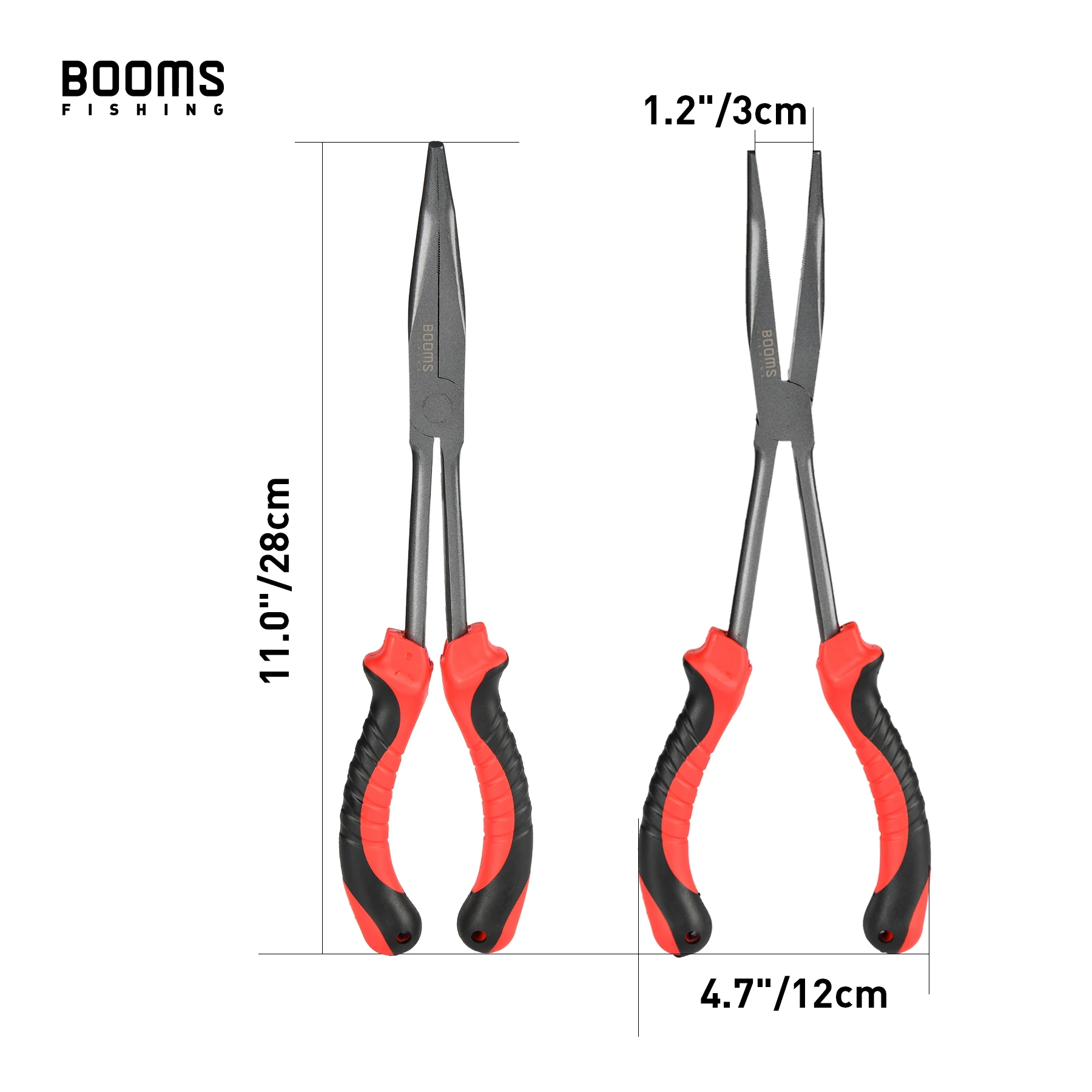 Booms Fishing F05 Angelzange, 28 cm langer Nasenhakenentferner mit Anti-Verlust-Hängeband, Kohlenstoffstahl, Salzwasser-Tackle-Werkzeug – Detail 11