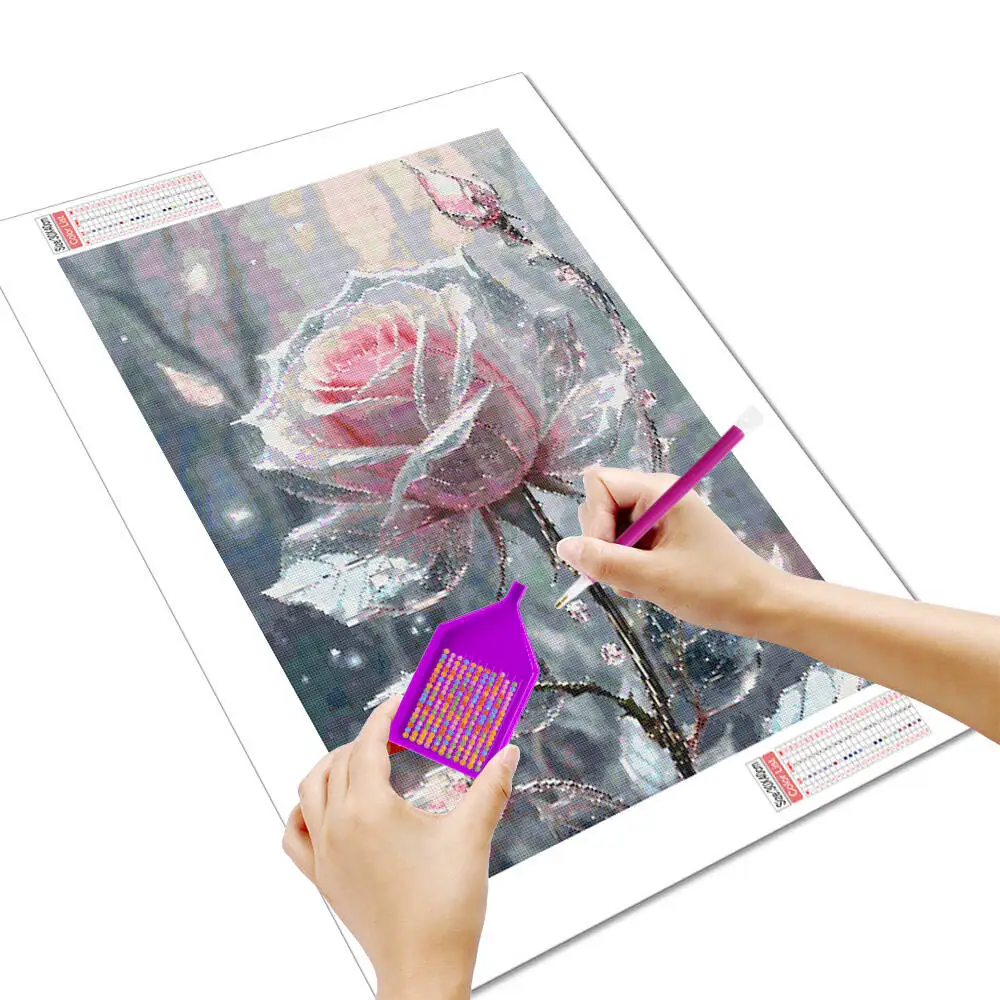 Huacan زهرة الماس رسم فنجان القهوة فسيفساء زهرية مربع ومستدير الماس التطريز هدية تزيين المنزل