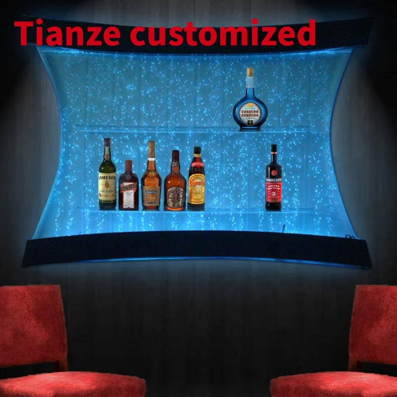 (Customized) home, restaurant hotel modern led light up wall mounted bubble display shelf