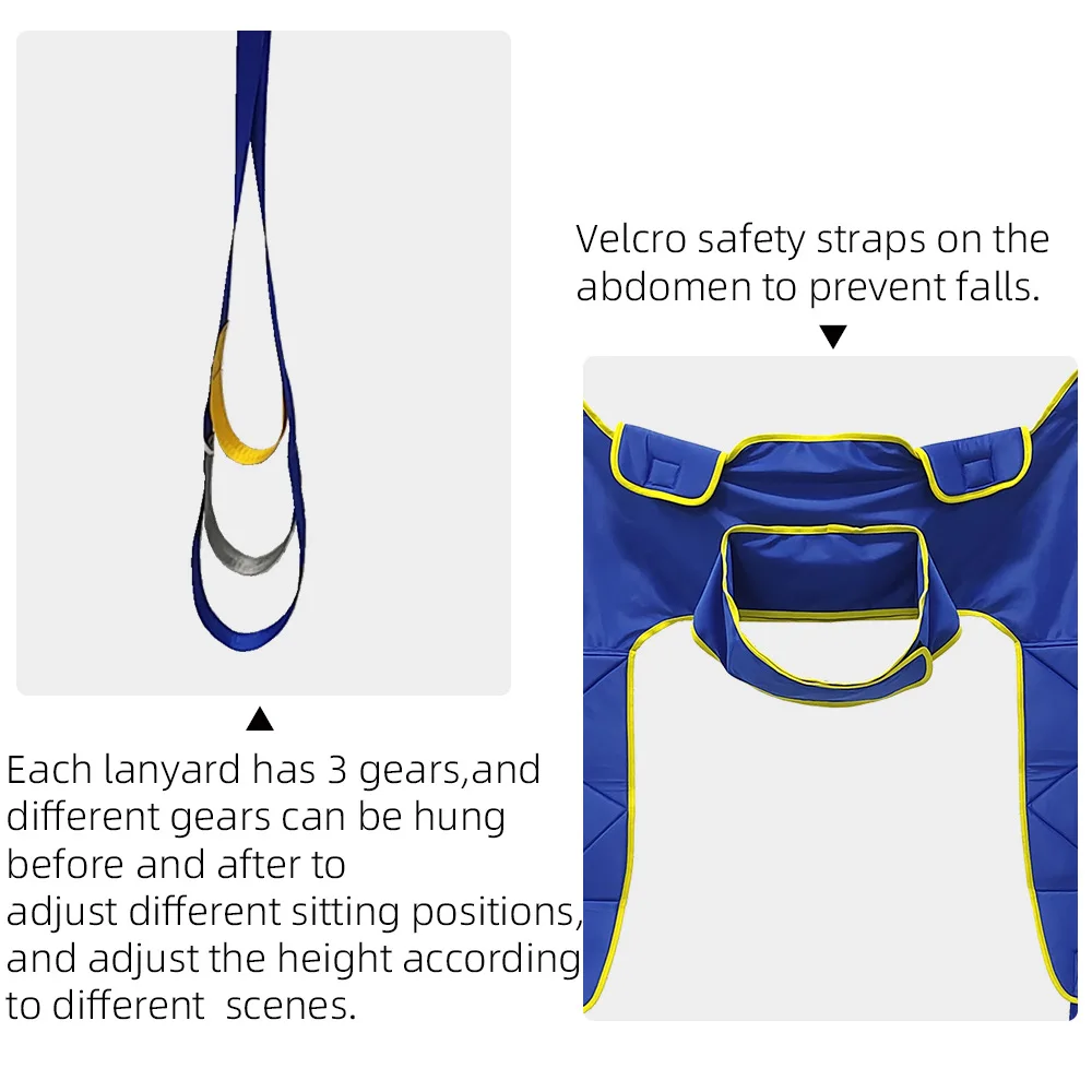 Patient Lift Sling Standing Transfer Hoist Harness Elderly Disabled Nursing Aid Durable Fabric Safe Bedridden Moving Assist