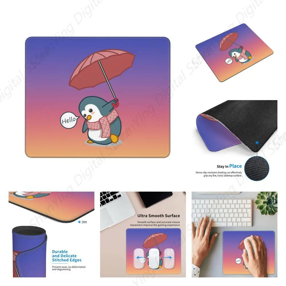 

Sighing Penguin Printed Cute Mouse Pad Under Sunshade Waterproof And Anti Slip Mouse Pad, Home Office Gaming Mouse