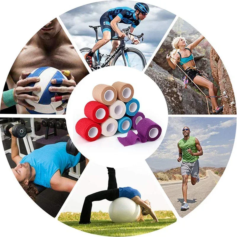 10 pçs descartável cor bandagem tatuagem esporte envoltório fita autoadesiva bandagem elástica tatuagem maquiagem permanente acessórios