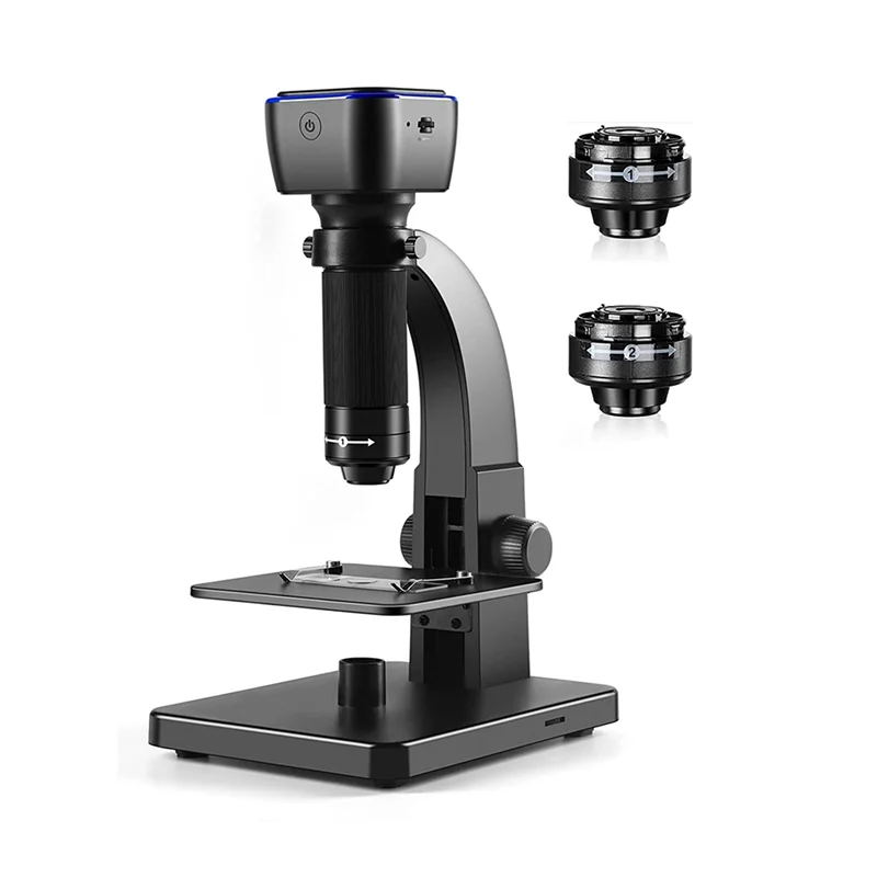 2000X Biological Digital Microscope Wifi USB Microscope with Digital & Microbial Lens with 11 Adjustable LED