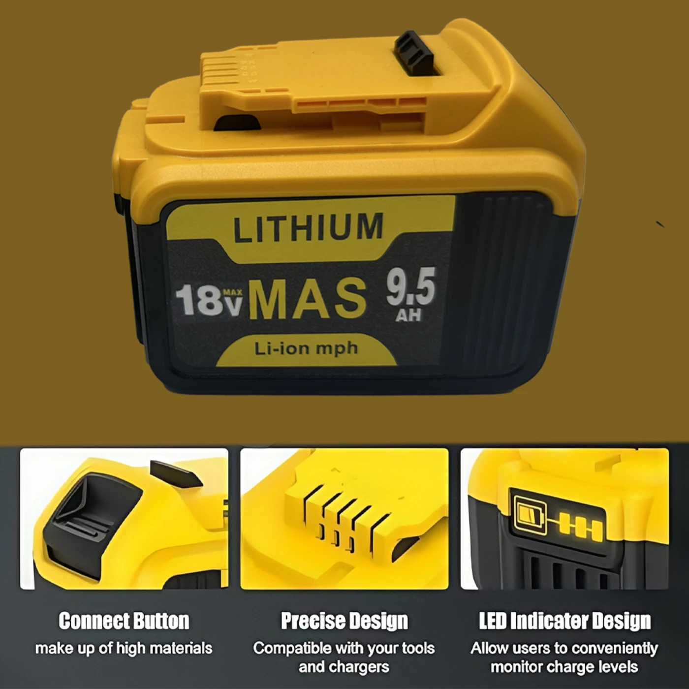 18V 8Ah ForDewalt DCB200 alta qualidade DCB184 Li-lon compatível com baterias DeWalt DCB182 DCB180 XR com tela LED