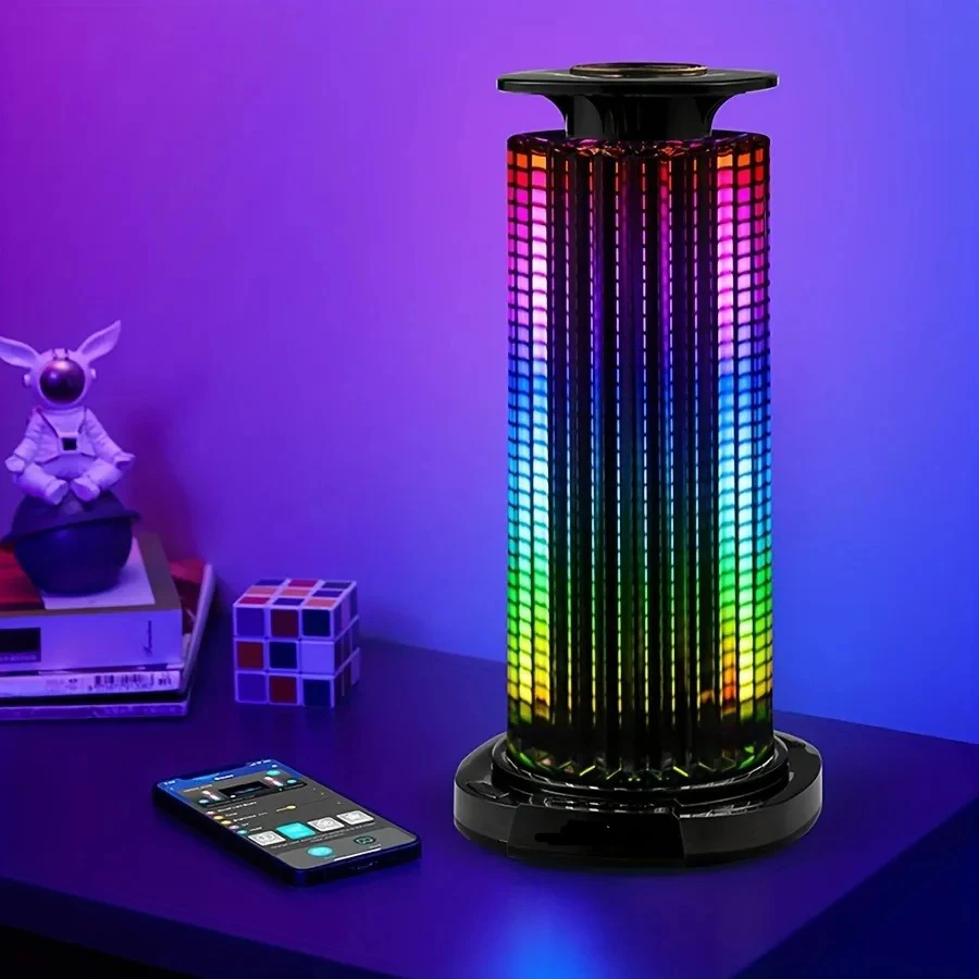 1 szt. RGB aktywowane dźwiękiem światło rytmiczne muzyki, panoramiczne 4D modne światło nastrojowe, kolorowe światło RGB do sterowania dźwiękiem muzyki.