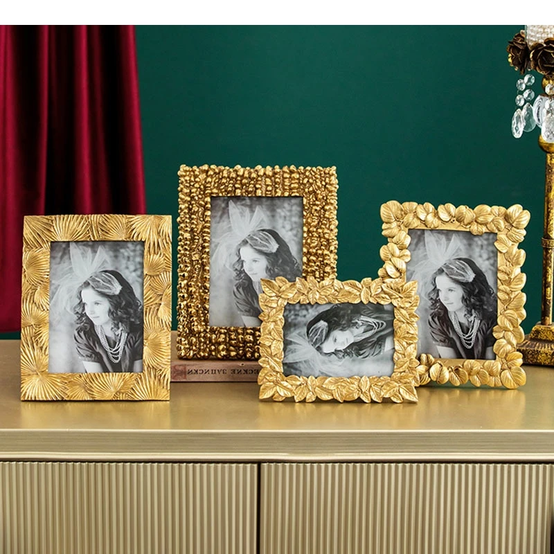 6/7 Inch Gold Plated Photo Frame High Quality Pictures Frames Figures Portrait Framed Art Modern Decor Wedding Anniversary Gifts