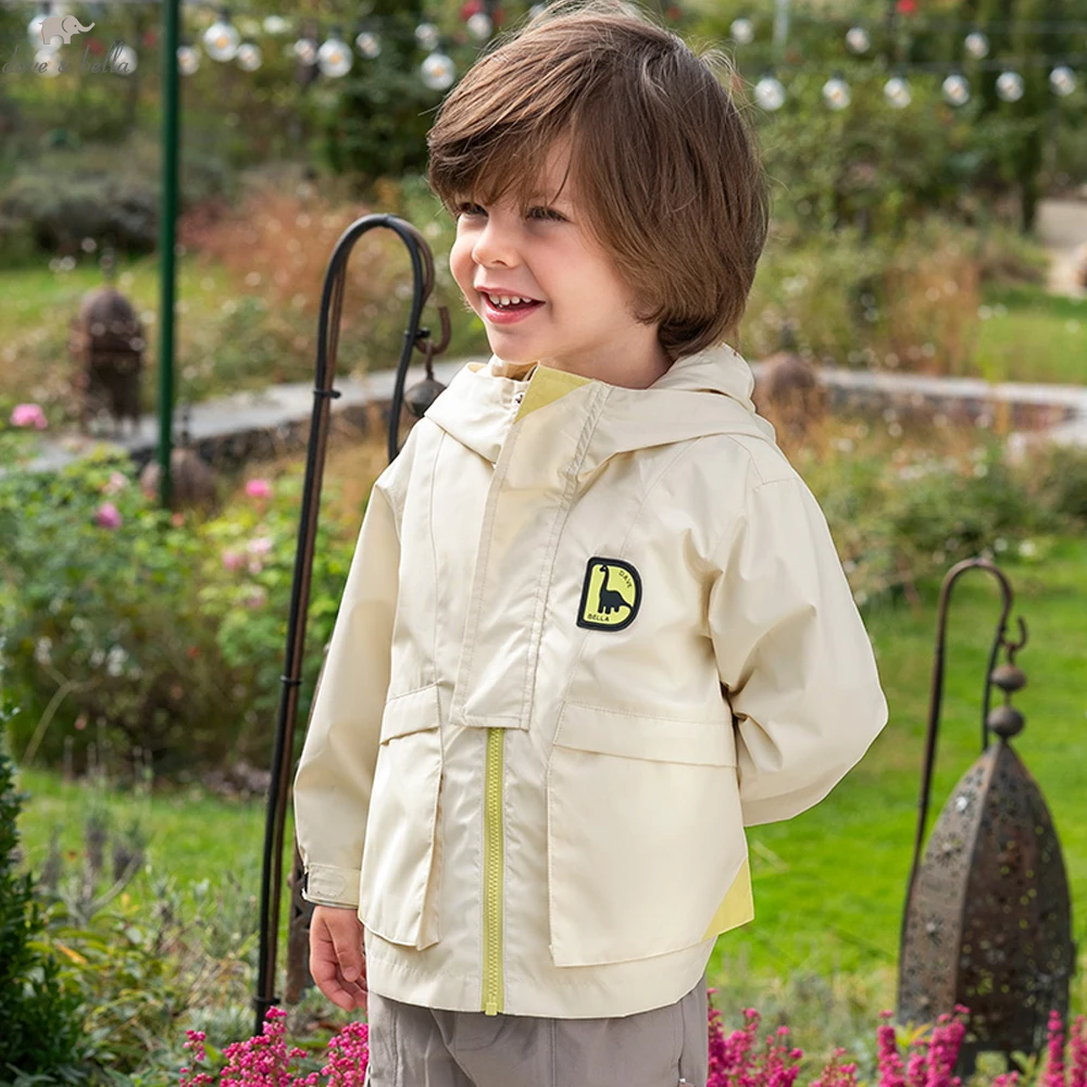 

Dave Bella Boys Spring Autumn Hooded Windtrench Coat for Children Casual Zipper Windproof Outerwear Kids Clothes DB1250702