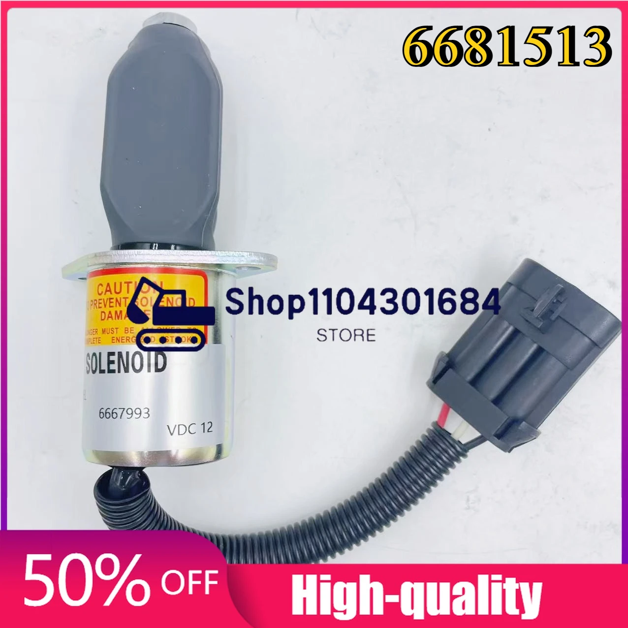 

6681513 Соленоид отключения подачи топлива с комплектом 6681512 6667992 6667993 для экскаватора Bobcat Skid Steer S185 Bobcat 325 12 В постоянного тока