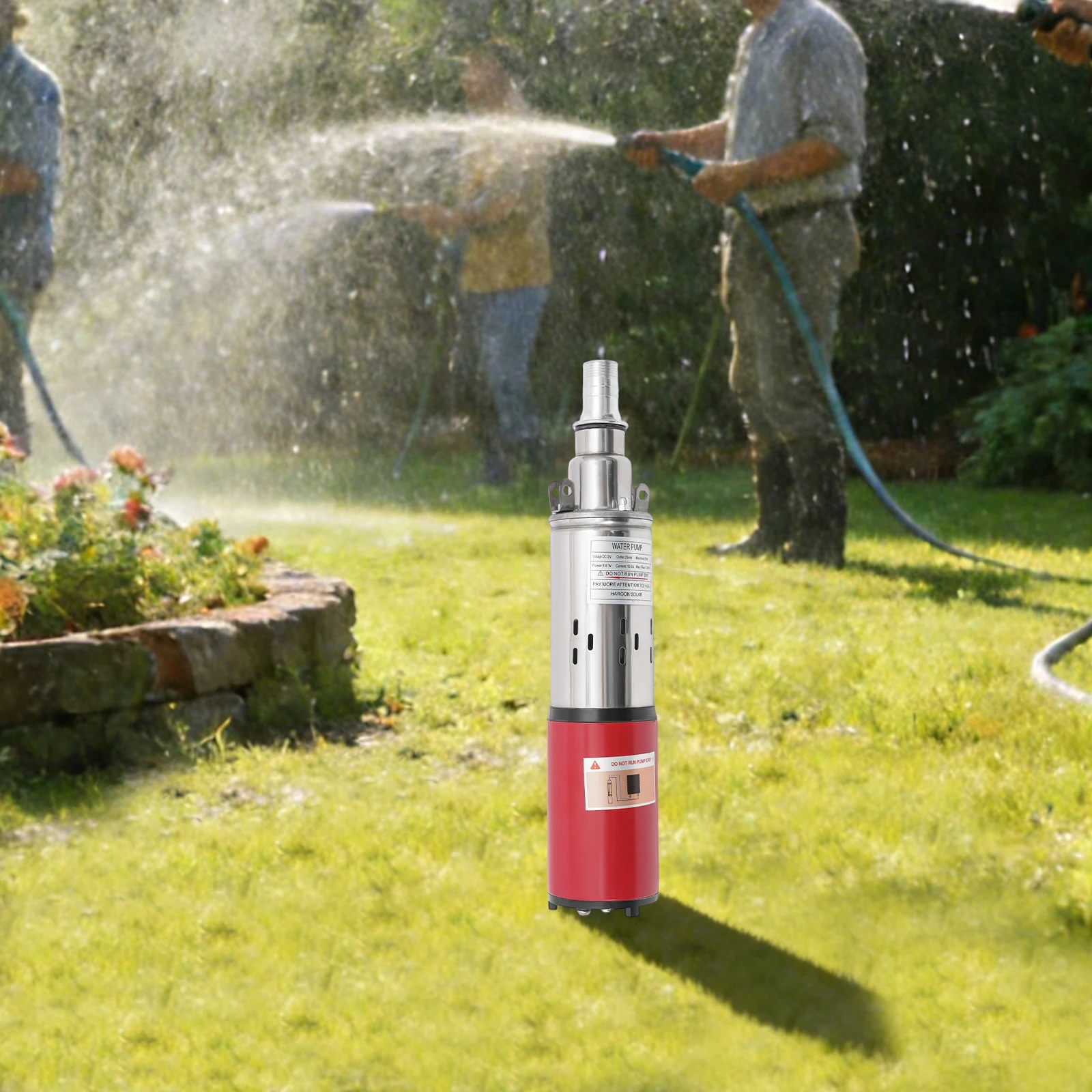 Deep Well Submersible Pump, DC 12V 180W Stainless Steel Submersible Pump, for Farm Ranch Irrigation 4500r/min