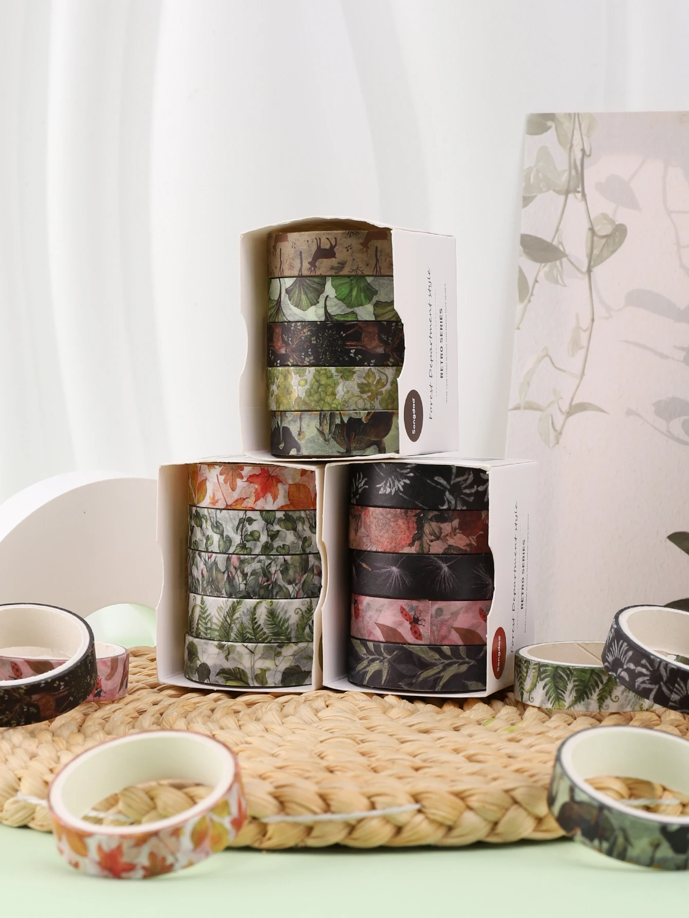 5 Rollen/Box Pflanzen Washi Tape Scrapbooking Aufkleber Zubehör Ästhetisches Masking Tape Schulbedarf Schreibwaren Washi Tape Set