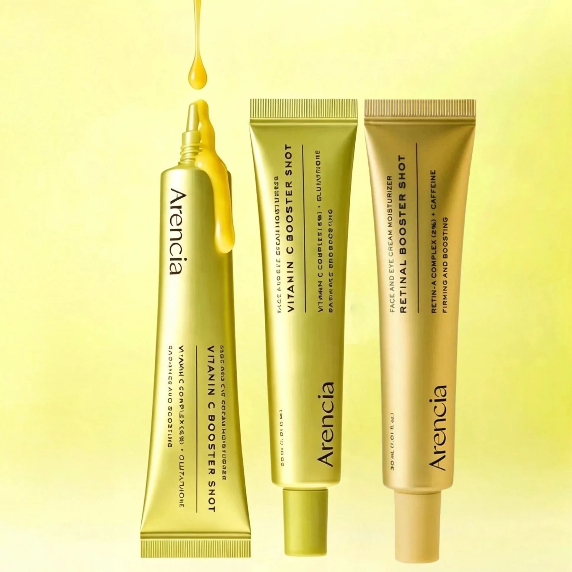 Arencia Vitamin C Instant Lifting Booster Shot,Smooth Fine Line Improve Dark Circles Eye Cream,Antioxidant Eye Massager Skincare